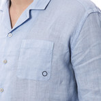 Long Sleeve Button Down Shirt // Light Blue (S)