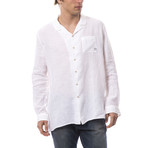 Long Sleeve Button Down Shirt // White (M)