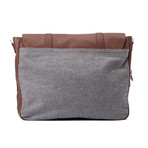 Two Tone Messenger Briefcase Bag // Gray + Brown