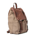 Suede And Leather Backpack // Tan + Brown