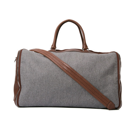 Cashmere Two Tone Garment Travel Bag V2 // Gray + Brown