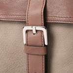 Suede + Leather Briefcase Bag // Tan + Brown
