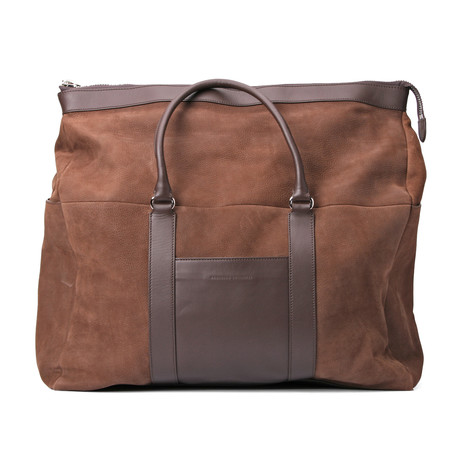 Leather Suitcase Travel Bag // Chocolate Brown