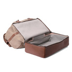 Suede + Leather Two-Tone Suitcase Travel Bag // Tan + Brown