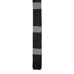 Two-Tone Striped Cashmere Tie (Gray)