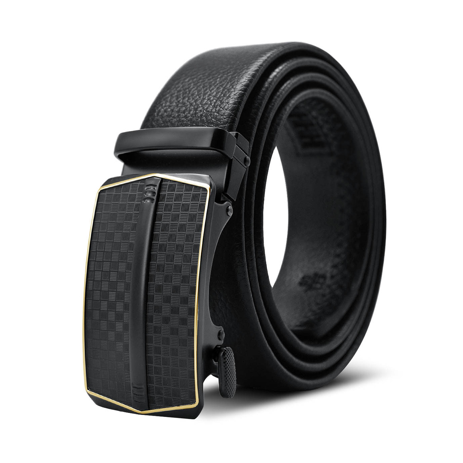 Dominic Leather Automatic Belt // Black + Gold - Celino - Touch of Modern