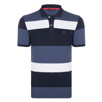 Helmut SS Polo Shirt // Navy + Red (XL)