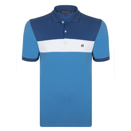 Jordyn SS Polo Shirt // Blue + Navy (XS)