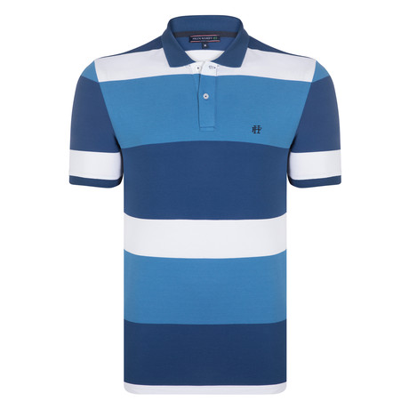 Jett SS Polo Shirt // Blue + Navy (XS)