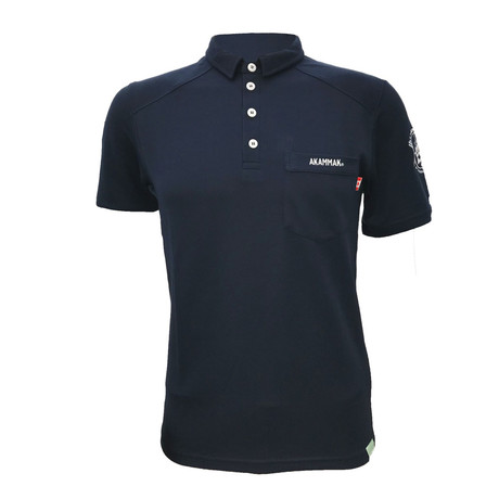 Leno Short Sleeve Polo // Navy Blue (XS)