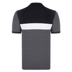 Cadell SS Polo Shirt // Gray Melange + Red (L)