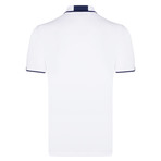 Khourie SS Polo Shirt // White + Navy  (L)