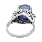 Estate Platinum Sapphire + Diamond Ring // Ring Size: 6.25