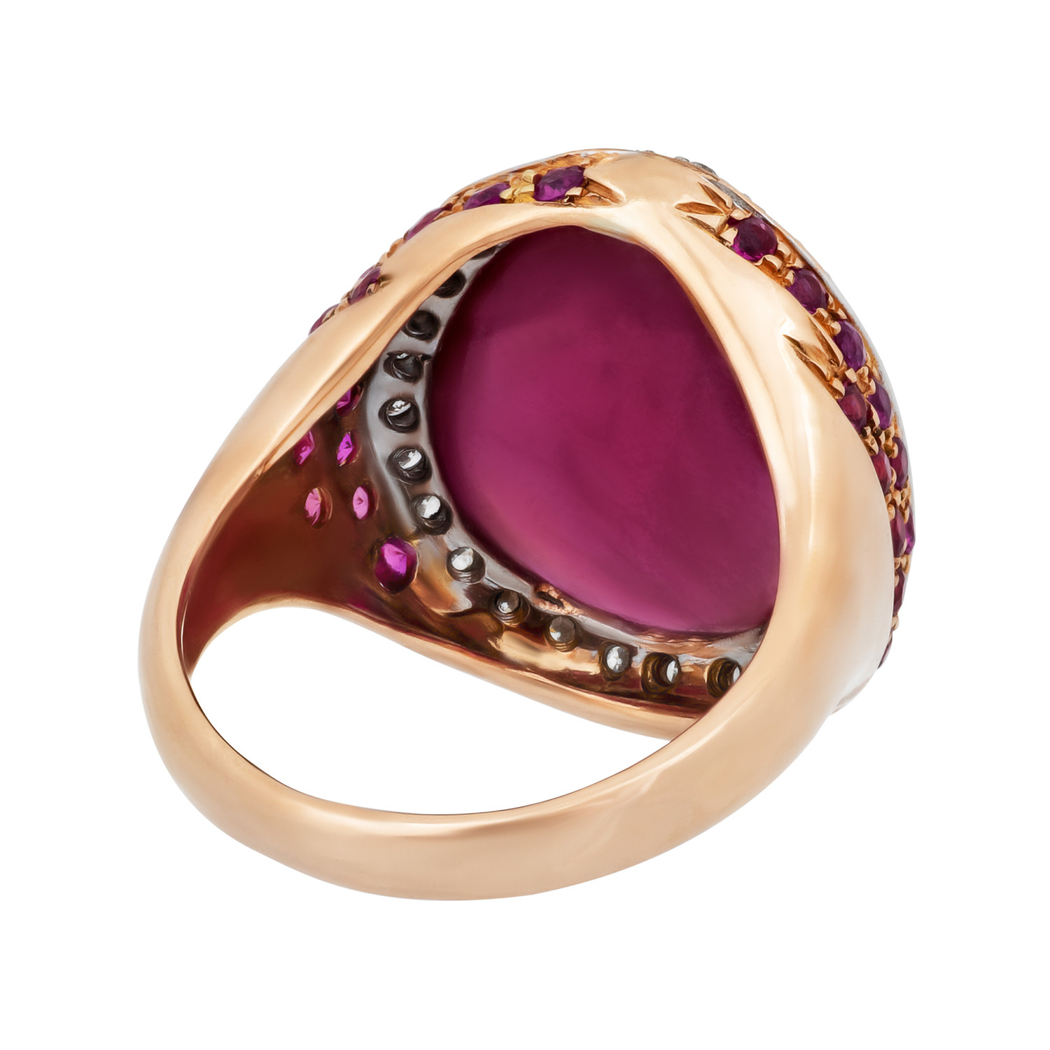 Estate 18k Rose Gold Diamond + Ruby Ring // Ring Size: 6 - Marvelous ...