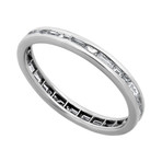 Estate Platinum Baguette Diamond Eternity Ring // Ring Size: 6