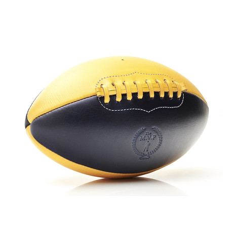 Leather American Football // Yellow + Navy