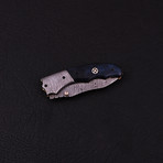 Handmade Damascus Liner Lock Folding Knife // 2704