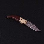 Handmade Damascus Liner Lock Folding Knife // 2795