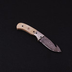 Handmade Damascus Liner Lock Folding Knife // 2789