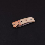 Handmade Damascus Tanto Folding Knife // 2791