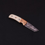 Handmade Damascus Tanto Folding Knife // 2791