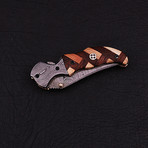 Handmade Damascus Liner Lock Folding Knife // 2794