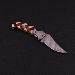 Handmade Damascus Liner Lock Folding Knife // 2794