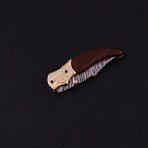 Handmade Damascus Liner Lock Folding Knife // 2795