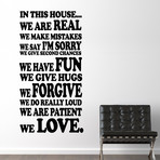 Family House Rule Wall Sticker