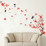 Red Blossom Flower Wall Sticker
