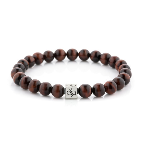 Classic Tiger Eye // Red + Brown (8mm Silver)