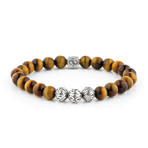 Premium Tiger Eye // Yellow + Brown (8mm Silver)