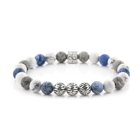 Premium Mixed Quattuor // Blue + Grey + White (8mm Silver)