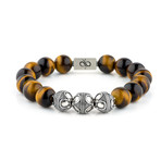 Premium Tiger Eye // Yellow + Brown (8mm Silver)