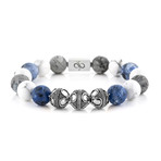 Premium Mixed Quattuor // Blue + Grey + White (8mm Silver)