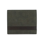 Salvatore Ferragamo // Grained Leather Bifold Wallet V2 // Green + Brown