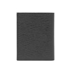 Salvatore Ferragamo // Men's Hammered Leather Bifold Wallet // Black