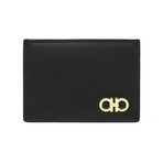 Salvatore Ferragamo // Men's Smooth Leather Card Holder Wallet // Black