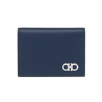 Salvatore Ferragamo // Smooth Leather Card Case Wallet // Blue