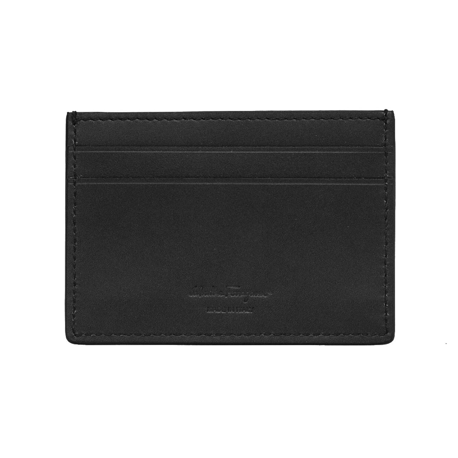 Salvatore Ferragamo // Men's Smooth Leather Card Holder Wallet // Black ...