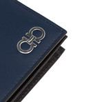 Salvatore Ferragamo // Smooth Leather Card Case Wallet // Blue