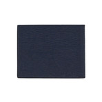 Salvatore Ferragamo // Men's Hammered Leather Bifold Wallet // Blue