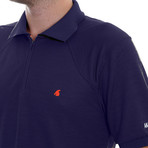 Lopi Short Sleeve Polo // Navy Blue + Logo (XS)