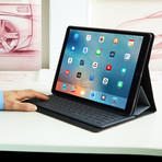 Folio Case // iPad Pro 12.9" // Keyboard Compatible // Premium Leather (Black)
