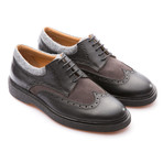 Matteo Wingtip Brogue Derby // Black + Anthracite (Euro: 45)