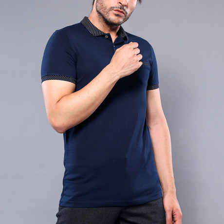 Acer Solid Short Sleeve Polo Shirt // Navy (S)