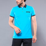 Miran Solid Short Sleeve Polo Shirt // Turquoise (S)