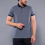 Square Printed Polo Shirt // Smoked (M)