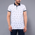 Kaven Pattern Short Sleeve Polo Shirt // White (2XL)
