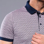 Lincoln Microprint Short Sleeve Polo Shirt // Purple (M)